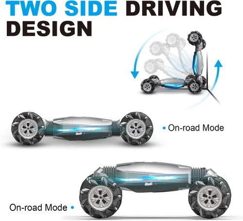 Miniatura 5 de LOOZIX Coche de Acrobacias RC con Detección de Gestos Escala 1:10, Control Remoto 4WD Controlado por Gestos de Mano Transformable, Vehículo de Doble