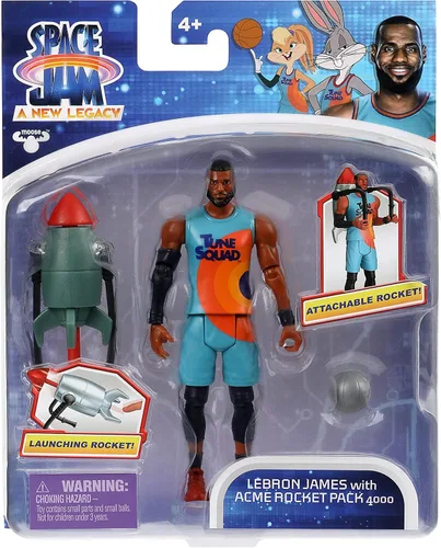 Miniatura 2 de Space Jam: A New Legacy - Figura de acción de basquetbolista de 5 pulgadas de Lebron James con propulsor de cohete ACME 4000