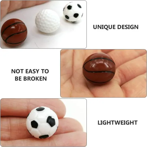 Miniatura 2 de Kisangel Juego de 10 piezas de resina deportiva de fútbol, casa de muñecas de fútbol, mini juego de baloncesto para casa de muñecas, suministros