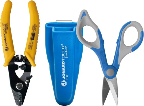 Miniatura 7 de Jonard Tools TK-400 Kit de empalmadoras de 3 piezas con cuchillo de empalme incluido, tijeras de electricista y bolsa de cuero