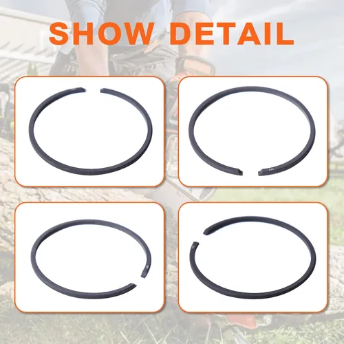 Miniatura 6 de Kit de anillo de pistón de 4 piezas de 1.417 in x 0.059 in para piezas de motosierra Stihl 009 010 011, 1120 034 3000, 11200343000