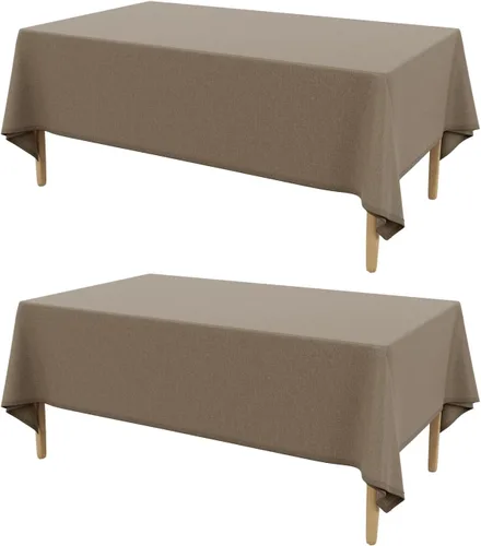 Miniatura 23 de AUSSPVOCT 2 manteles de lino texturizado para mesa rectangular, 52 x 70 pulgadas, mantel rectangular impermeable, lavable, tela para mesa