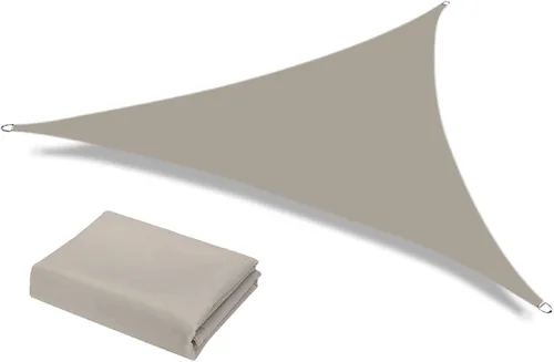 Neween Toldo Vela, 6'7'' x 6'7'' x 6'7'' Toldo Vela Triangular Impermeable para Patio Jardín Terraza Cubierta Pérgola Exterior Toldo Vela 98% Arena