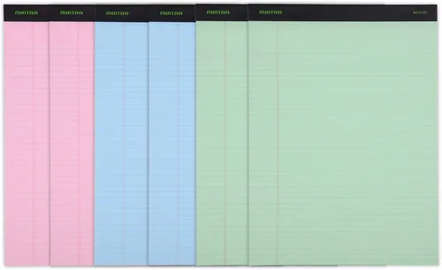Miniatura 12 de Mintra Office - Blocs de notas tamaño legal, ((Versión básica 6pk - (Versión en colores pastel #2), 8.5 x 11 pulgadas, renglones anchos)) Pastel v2