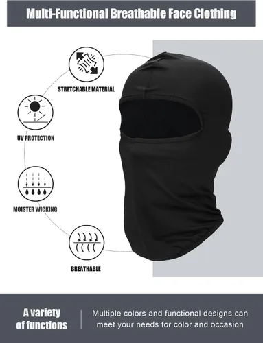Miniatura 2 de Loopeer 18 pasamontañas de esquí para hombres, máscara de cara completa Shiesty máscara de verano con protección UV para motocicleta, deportes al