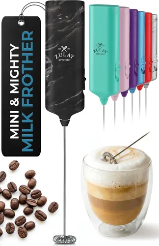 Mini y Poderoso Espumador de Leche de Mano – Potente Espumador de Café de Mano, Mezclador de Bebidas Operado con Pilas – Tamaño de Bolsillo Compacto