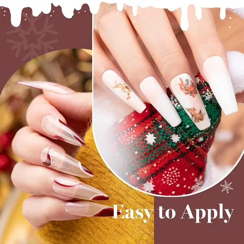 Miniatura 3 de Beetles - Juego de esmaltes de uñas en gel de invierno, para Navidad, 6 colores, marrón, burdeos, rojo, champán, dorado, semipermanentes, para usar