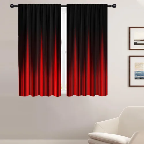 Miniatura 32 de Coxila Cortinas 100% opacas en negro y beige de 42 x 63 pulgadas, cortinas góticas degradadas con aislamiento térmico para dormitorio