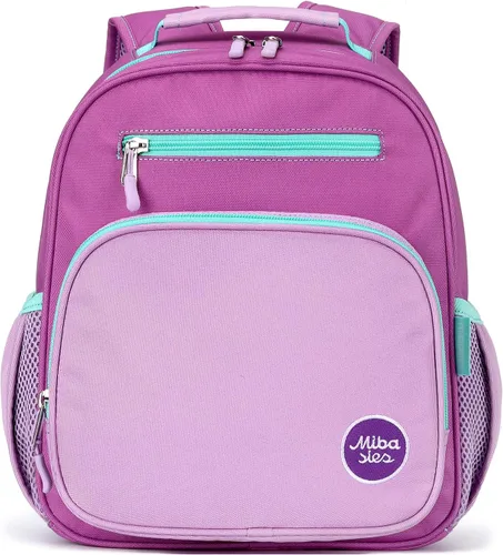 Miniatura 2 de mibasies Mochila para niñas y niños, ideal para niños y niñas, mochila para preescolar jardín de infantes y primaria, Rosa púrpura oscuro, Niñito-7L