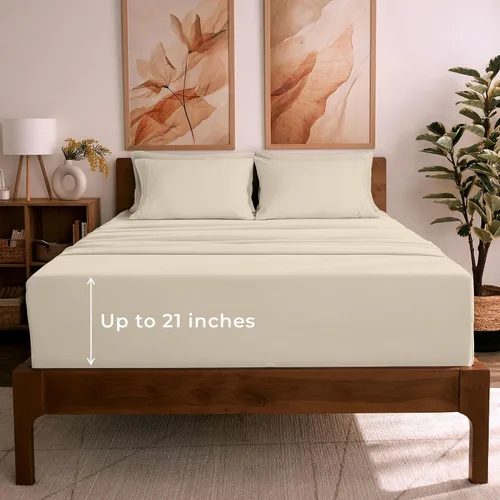 Miniatura 39 de Mellanni Juego de Sábanas Split King - Colección Icónica de 7 Piezas para Ropa de Cama, (Incluye 4 Fundas de Almohada), Bolsillo Profundo de 16 1394