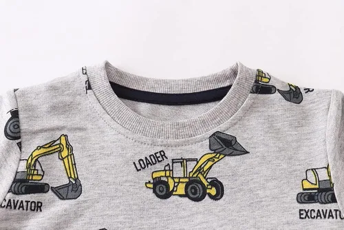 Miniatura 2 de Sudaderas para niños pequeños, de algodón, de manga larga, cuello redondo, sin botones, con estampado de dibujos animados, 2-7T