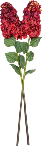 Miniatura 4 de Vickerman Espray de hortensias de cono artificial burdeos de 35.5 pulgadas, 2 por bolsa.