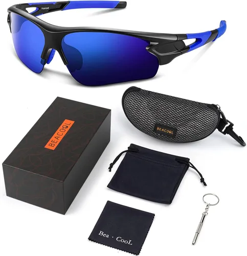 Miniatura 7 de BEACOOL Polarized Sports Sunglasses for Men Women Youth Baseball Fishing Cycling Running Golf Motorcycle Tac Glasses UV400 Azul brillante