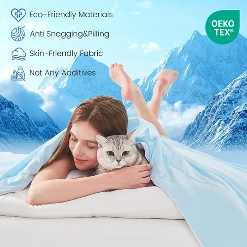 Miniatura 6 de Topcee Edredón refrescante de 60 x 90 pulgadas, manta refrescante eterna al tacto frío para personas que duermen con calor, Q-max 0.35, diseño Gris
