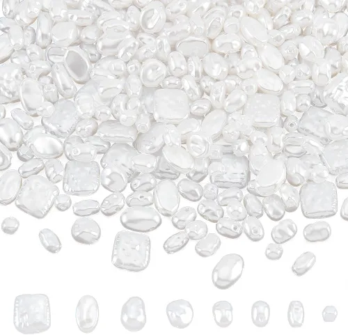 Miniatura 7 de NBEADS 320 cuentas de perlas de imitación de 8 estilos, mini perlas para manualidades, formas mixtas irregulares, perlas de varios tamaños
