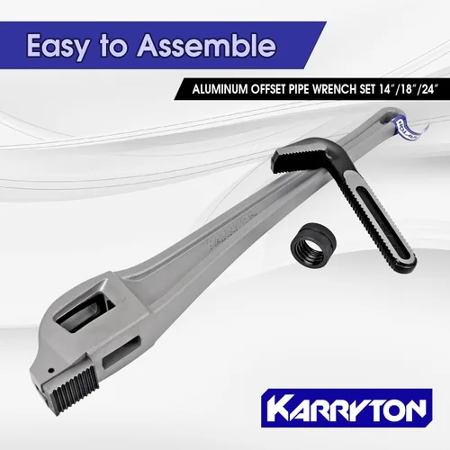 Miniatura 7 de Juego de llaves de tubo de aluminio con compensación, capacidad de mandíbula ajustable, llave de fontanero de aluminio resistente con manija
