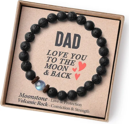 Regalos de Navidad para niños, hombres, amor, fuerza, pulsera de piedras preciosas naturales para hijo, nieto, papá, novio, marido, hermano,