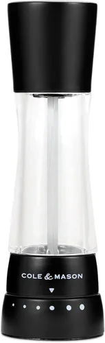 Miniatura 12 de Cole & Mason H332293 Derwent Black Wood Salt and Pepper Mills, Gourmet Precision+, Ajuste de Molienda, Haya Teñida/Acrílico, 190 mm, Juego
