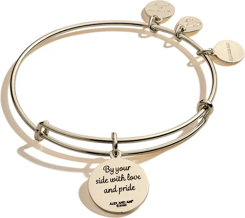 Miniatura 2 de Alex and Ani Because I Love You Granddaughter - Pulsera de alambre expandible para mujer, por tu lado encanto, acabado dorado antiguo brillante, 2 a