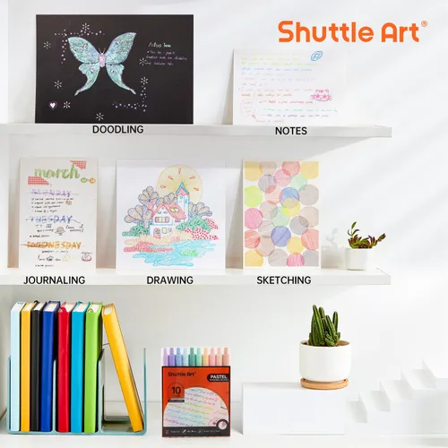 Miniatura 5 de Shuttle Art Bolígrafos de Gel Retráctiles Coloridos, 10 Colores de Tinta Pastel, Bolígrafos Lindos de 0.7mm de Punta Fina de Secado Rápido para 10