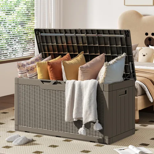 Miniatura 8 de YESHOMY Contenedores de almacenamiento de plástico de 30 galones con tapa, organizadores de cajas apilables para sala de estar, oficina, dormitorio