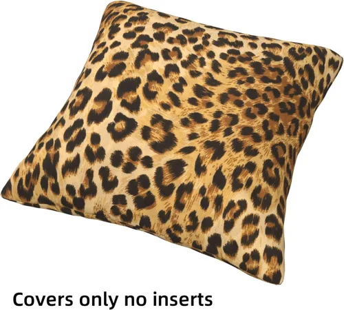 Miniatura 5 de Juego de 4 fundas de almohada con estampado de leopardo de 18 x 18 pulgadas para sofá, juego de 4 fundas de almohada cuadradas decorativas modernas