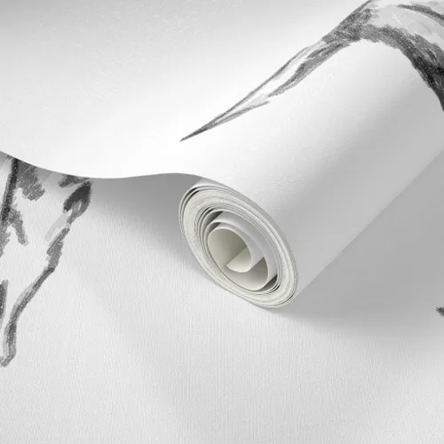 Miniatura 2 de Papel tapiz para despegar y pegar, diseño de vaca cráneo de toro, blanco y negro, vaquero occidental, rústico, extraíble, por Spoonflower