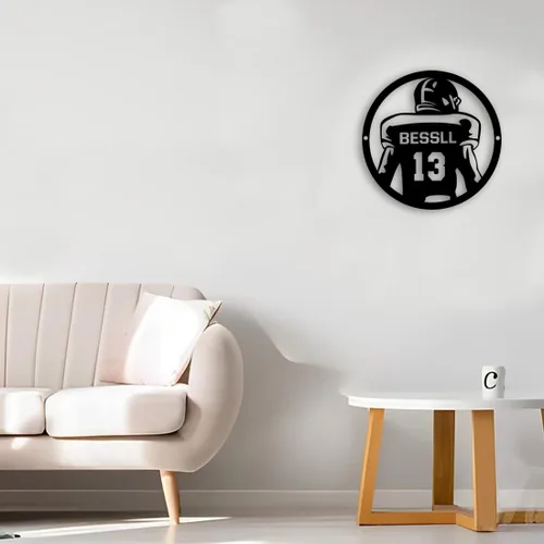 Miniatura 5 de Arte de pared de hockey con nombre y número personalizado, letrero de metal personalizado para jugador de hockey con luz LED, letrero de neón