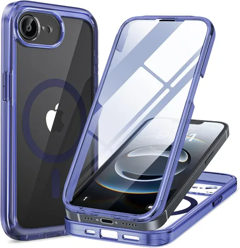 Miniatura 175 de Miracase Funda para iPhone 13 de 6.1 pulgadas, [sin burbujas] funda de teléfono de cuerpo completo con pantalla de vidrio completa integrada, sin