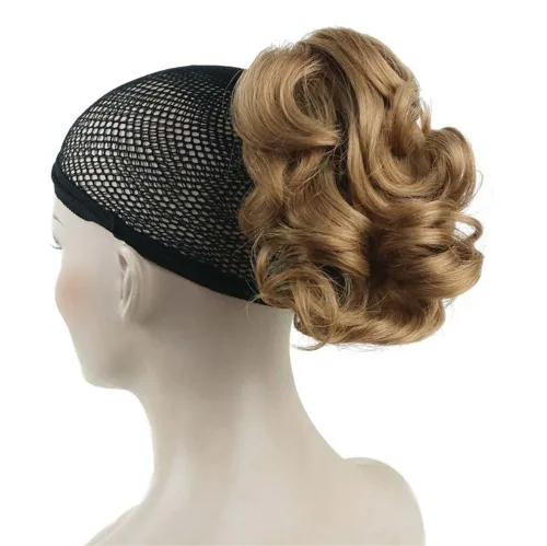 Miniatura 14 de Aimole Extensiones de clip de garra sintética de dama de cola de caballo gris rizado corto (48T)