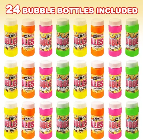 Miniatura 2 de ArtCreativity Botellas de burbujas con varita, paquete de 24 burbujas para niños, recuerdos de fiesta a granel, juguetes de verano al aire libre