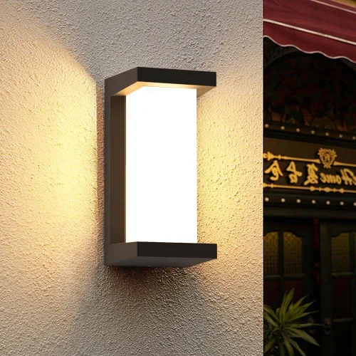Sytmhoe Luces de pared exteriores del anochecer al amanecer, moderna lámpara LED para exteriores, aplique de pared negro de 3000 K, luz exterior