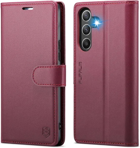 Miniatura 7 de FLIPALM Funda tipo cartera para Samsung Galaxy A54, con bloqueo RFID, soporte para tarjetas de crédito, de piel sintética, función atril, funda Negro