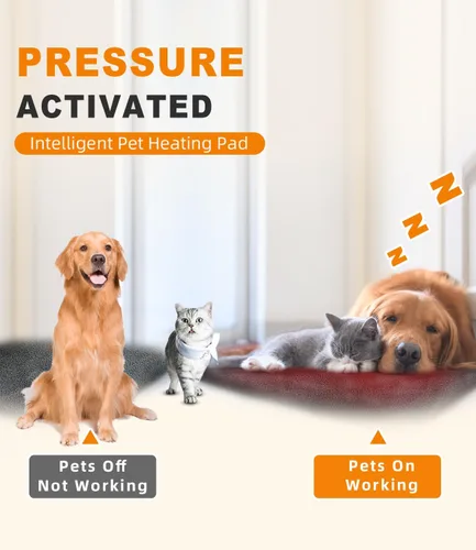 Miniatura 2 de uncn Almohadilla térmica para perros y gatos, activada por presión, de 18 x 22 pulgadas, paquete de calor para mascotas, alfombrilla eléctrica