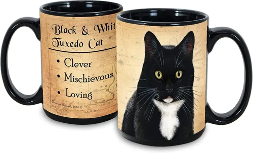 Pet Gifts USA Taza de café My Faithful Friend de 15 oz (gato blanco y negro tuxedo)