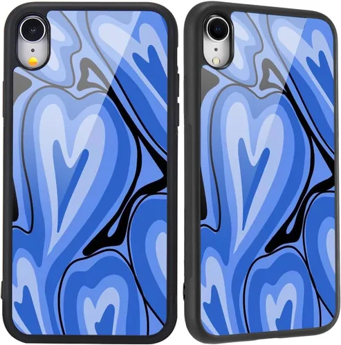 Miniatura 18 de Compatible con iPhone 7/8/SE 2020, cubierta trasera dura con patrón de arte divertido azul divertido lindo para mujeres y niños