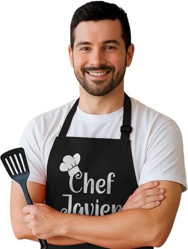 ROKO CLOTHING Delantal de chef personalizado, diseño personalizado, delantal de cocina con dos bolsillos y correa ajustable para mujeres y hombres