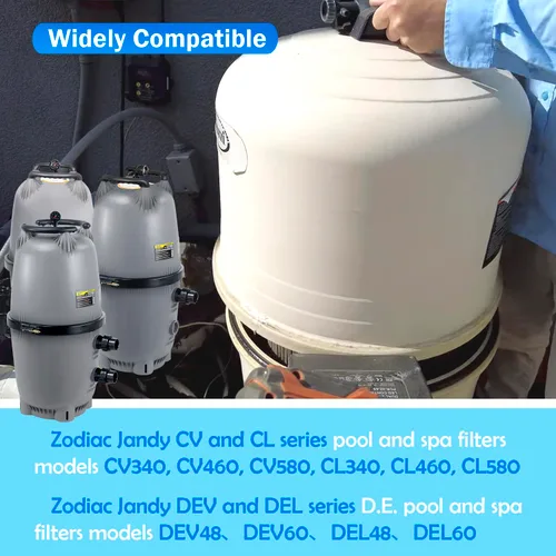 Miniatura 5 de R0357800 - Junta tórica para tanque de filtro de piscina (2 piezas), compatible con Jandy Zodiac CV340, CV460, CV580, CL340, CL460, CL580, DEV48