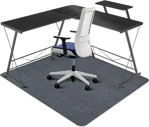 Tapete para silla para suelos duros, QQpony tapete para silla de oficina de 1/6 de pulgada de grosor, 63 x 51 pulgadas, para suelos de madera dura,