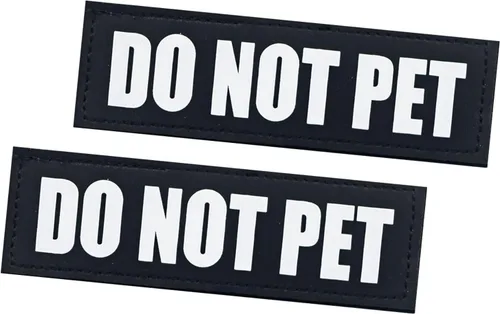 Miniatura 11 de Paquete de 2 parches para perros de servicio, parche de chaleco negro para perro en entrenamiento, parches de arnés para perros extraíbles