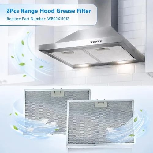 Miniatura 2 de 2 filtros de grasa para campana extractora WB02X11012 de 17.5 x 11.6 x 0.35 pulgadas, compatible con campana extractora GE JV565H1BB JV566H1SS