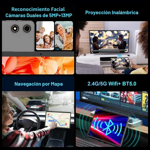 Miniatura 7 de Tableta Android 15 2026 con teclado, 26GB+256GB+2TB Expand, Tablet PC de 10 pulgadas con Gemini AI, Octa-Core, 8000mAh, WiFi 5G, Widevine L1