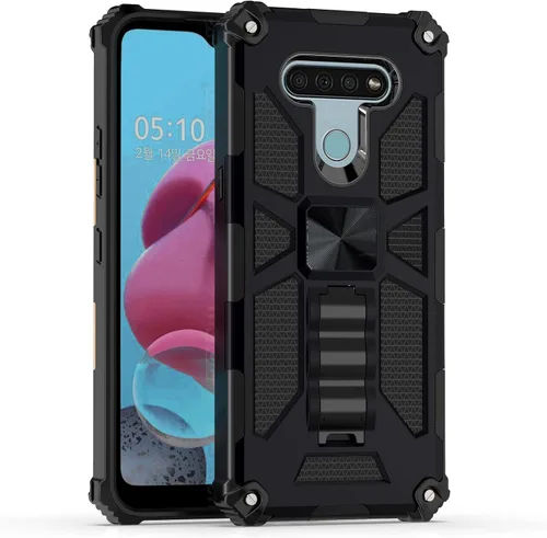 Miniatura 19 de Para LG K51, LG Reflect (LM-K500) - Funda híbrida con soporte de anillo - RS2 Negro