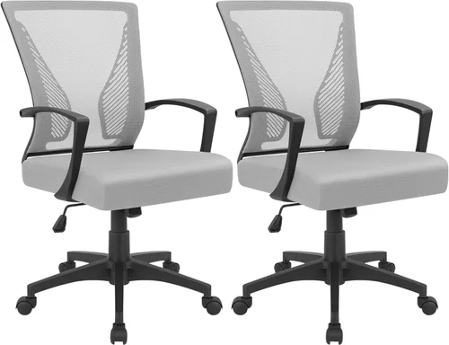 Miniatura 24 de Furmax Silla de oficina ergonómica de escritorio para computadora, silla de malla, respaldo medio, soporte lumbar giratorio con reposabrazos