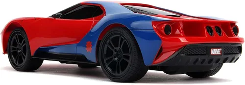 Miniatura 3 de Jada Marvel Spider-Man 2017 Ford GT R/C, escala 1: 16 con carga USB, 2.4 GHz y Turbo Boost, rojo y azul