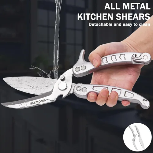 Miniatura 4 de Tijeras de cocina resistentes para aves de corral para cortar carne, aptas para lavavajillas e inoxidables, tijeras de cocina para pollo, pavo