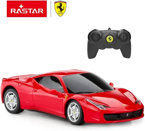 Miniatura 2 de RASTAR Coche de control remoto Ferrari, escala 1/24 Ferrari 458 Italia, coche de juguete Ferrari rojo