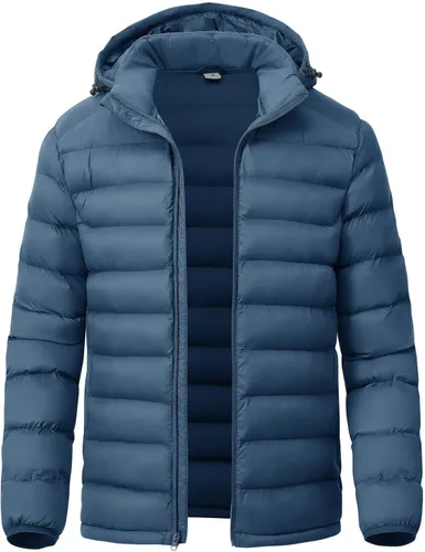 Miniatura 12 de YSENTO Men's Down Alternative Jackets Lightweight Water-Resistant Winter Insulated Puffer Coat Detachable Hood