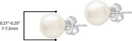 Miniatura 3 de Pendientes solitarios clásicos de plata de ley 925 AAA con perlas cultivadas de agua dulce - Elección de tamaño de perla