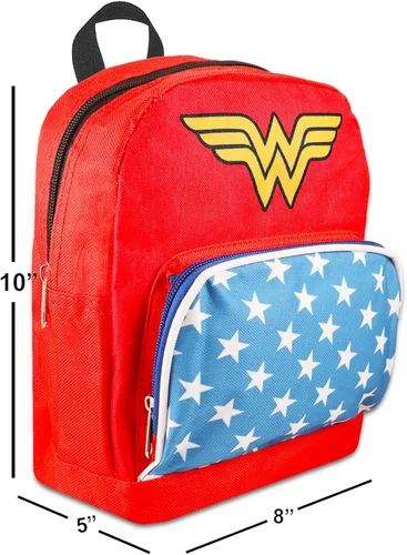 Miniatura 4 de Wonder Woman Juego de mini mochila Mini mochila Wonder Woman de lona de 10 pulgadas con bolsillo frontal y botella Paquete de mochila Wonder